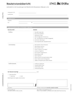 Bautenstandsbericht Vorlage  Form