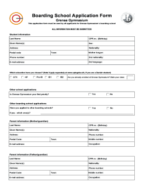 Boarding Form PDF