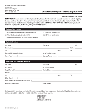 Form Medical Eligibility 2018-2025