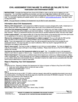 INSTRUCTIONS Complete This Request Form Form # RI OTS38 in Order to Ask the Court to Address Your Civil