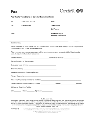 Post Acute Transitions of Care Authorization Form Post Acute Transitions of Care Authorization Form