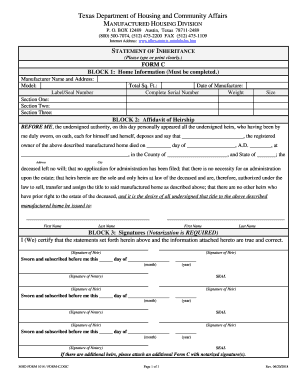  Texas Form Inheritance 2018-2024