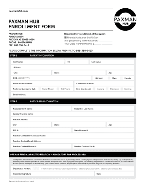 Paxman Hub Enrollment Form