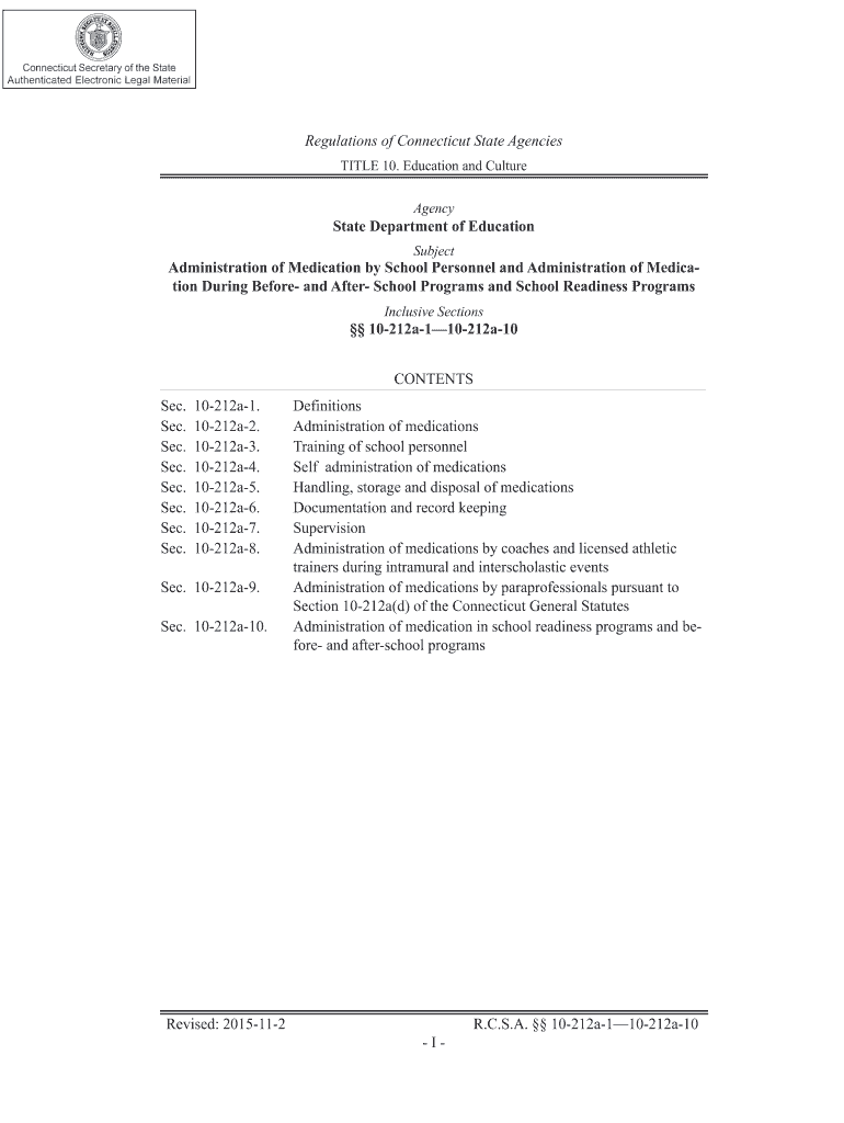 State Department of Education Administration of Medication  Form