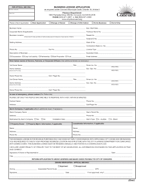  Ca Concord Business License 2017-2024