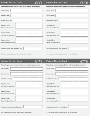 Hepatitis B Vaccination Record  Form