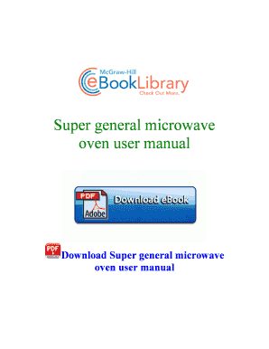 Super General Microwave Oven User Manual  Form