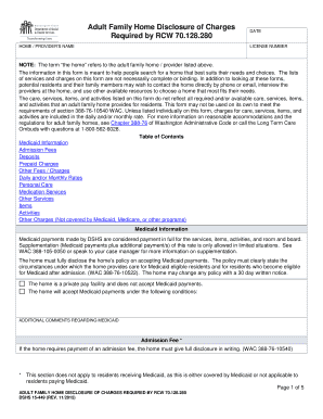  Adult Family Home Disclosure of Charges 2021