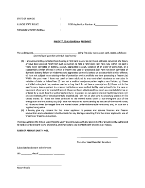 Parent Legal Guardian Affidavit Foid  Form