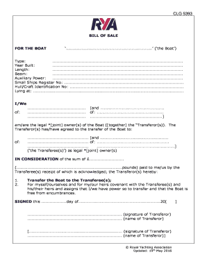 Rya Bill of Sale Form