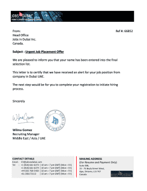 Dubai Offer Letter PDF  Form