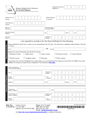 Form 5522 Missouri Department of Revenue MO Gov