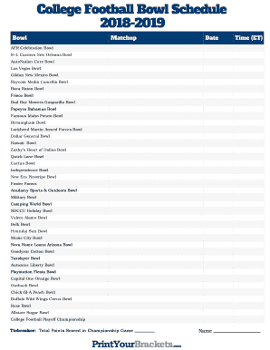 Printable Bowl Schedule with Records  Form