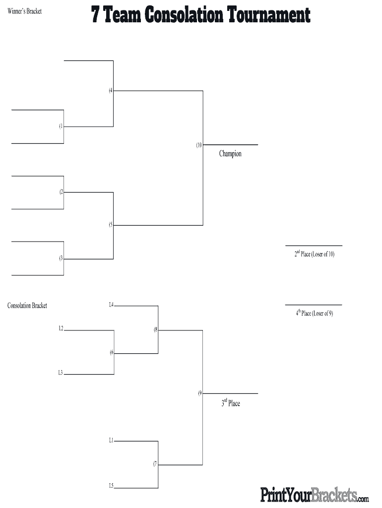 10 Team Single Elimination Bracket  Form