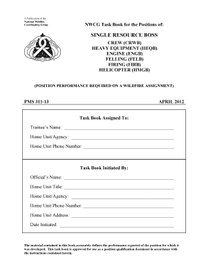 Engine Boss Task Book  Form