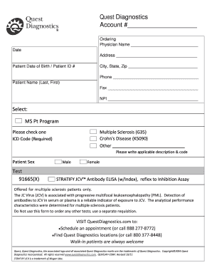 Quest Diagnostics FormJCV