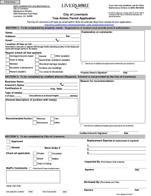 Tree Removal Permit Application XLS  Form