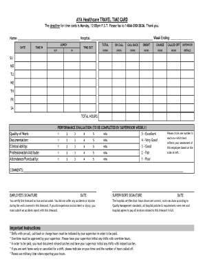 Aya Timecard  Form