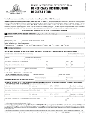 Franklin Templeton Beneficiary Distribution Request Form