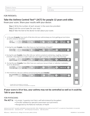 Asthma Control Test PDF  Form