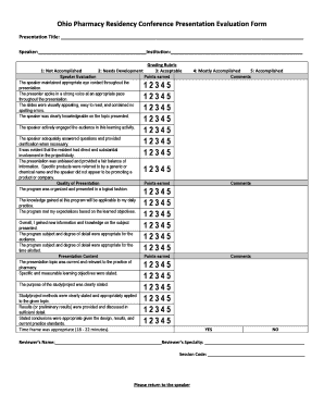 Presentation Evaluation Form Template Autograph Fandom