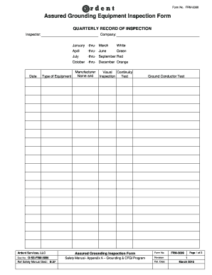  Grounding Inspection Form 2016-2024