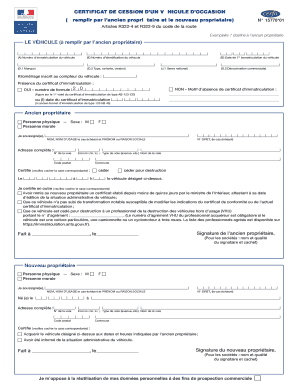 Certificate De Cession  Form