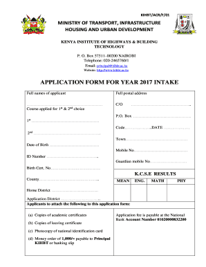 Ngong School of Plant Operator Fee Structure  Form