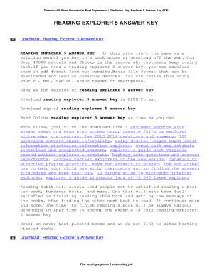 Reading Explorer 5 Answer Key  Form