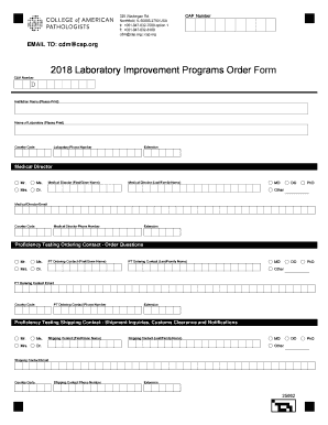 Laboratory Improvement Programs Order Form 2018