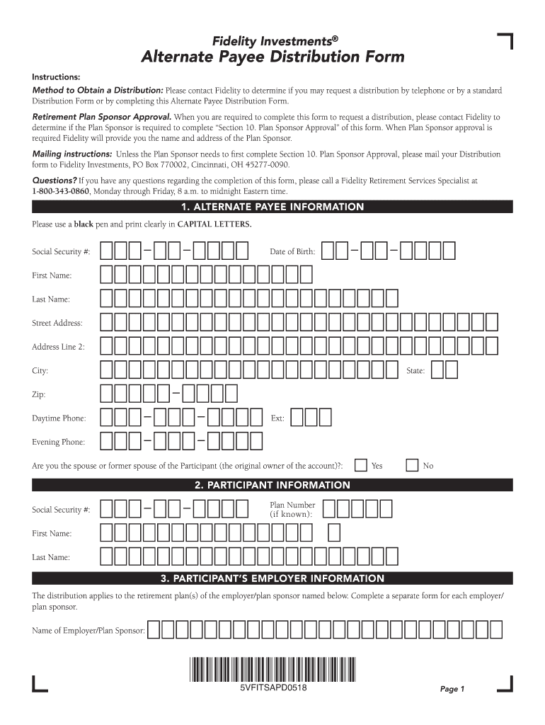 Method to Obtain a Distribution Please Contact Fidelity to Determine If You May Request a Distribution by Telephone or by a Stan  Form