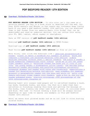 The Brief Bedford Reader 12th Edition PDF  Form