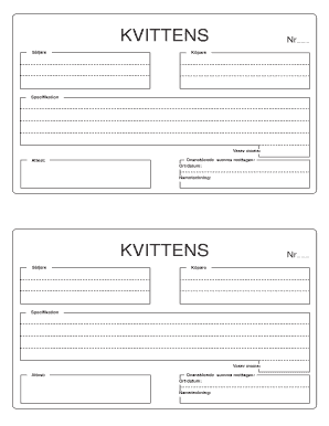 Kvittens  Form