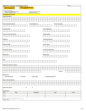 Sme First Account  Form