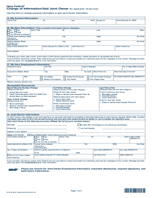  Navy Federal Change of InformationAdd Joint Owner 97CI 2018-2024