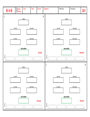 Soccer Formation Lineup Sheet 6v6 221