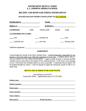  Instrument Rental Form 2018-2024