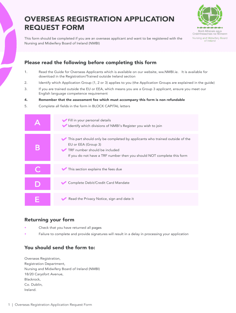 Overseas Registration Application Request Form