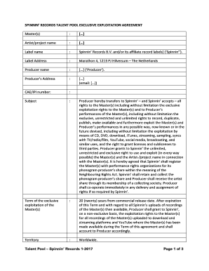 Spinnin Records Contract  Form