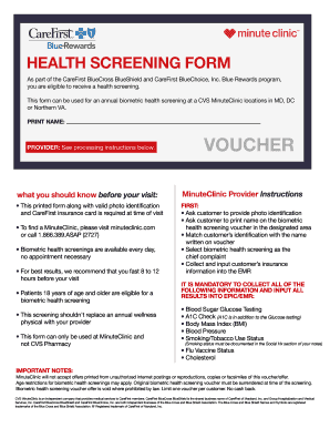 Carefirst Blue Rewards Health Screening Form