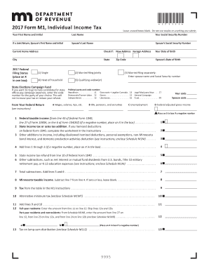 M1, Individual Income Tax Return  Form