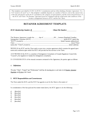 Get and Sign Iccrc Retainer Agreement Template 2018-2022 Form