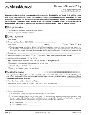  Request to Surrender Policy MassMutual Logintmp 2018