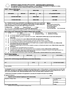  Birth Certificate Stearns County 2015-2024