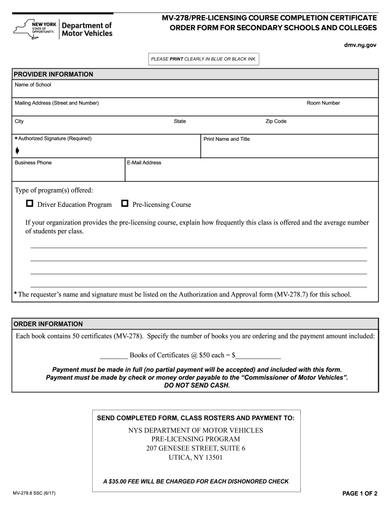 Get and Sign Mv 278 2017-2022 Form