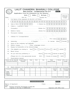 Lcb College Merit List  Form