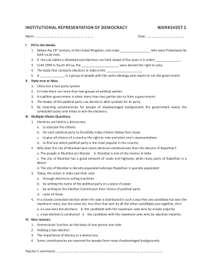 Institutional Representation of Democracy Class 7  Form