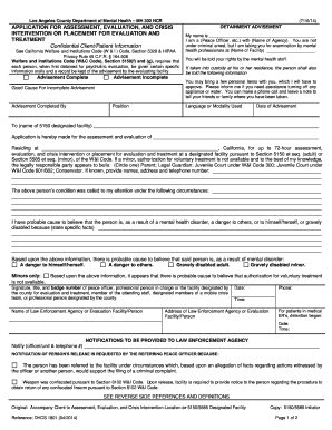  Los Angeles County Department of Mental Health MH 302 NCR 2014