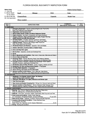  FLORIDA SCHOOL BUS SAFETY INSPECTION FORM 2017