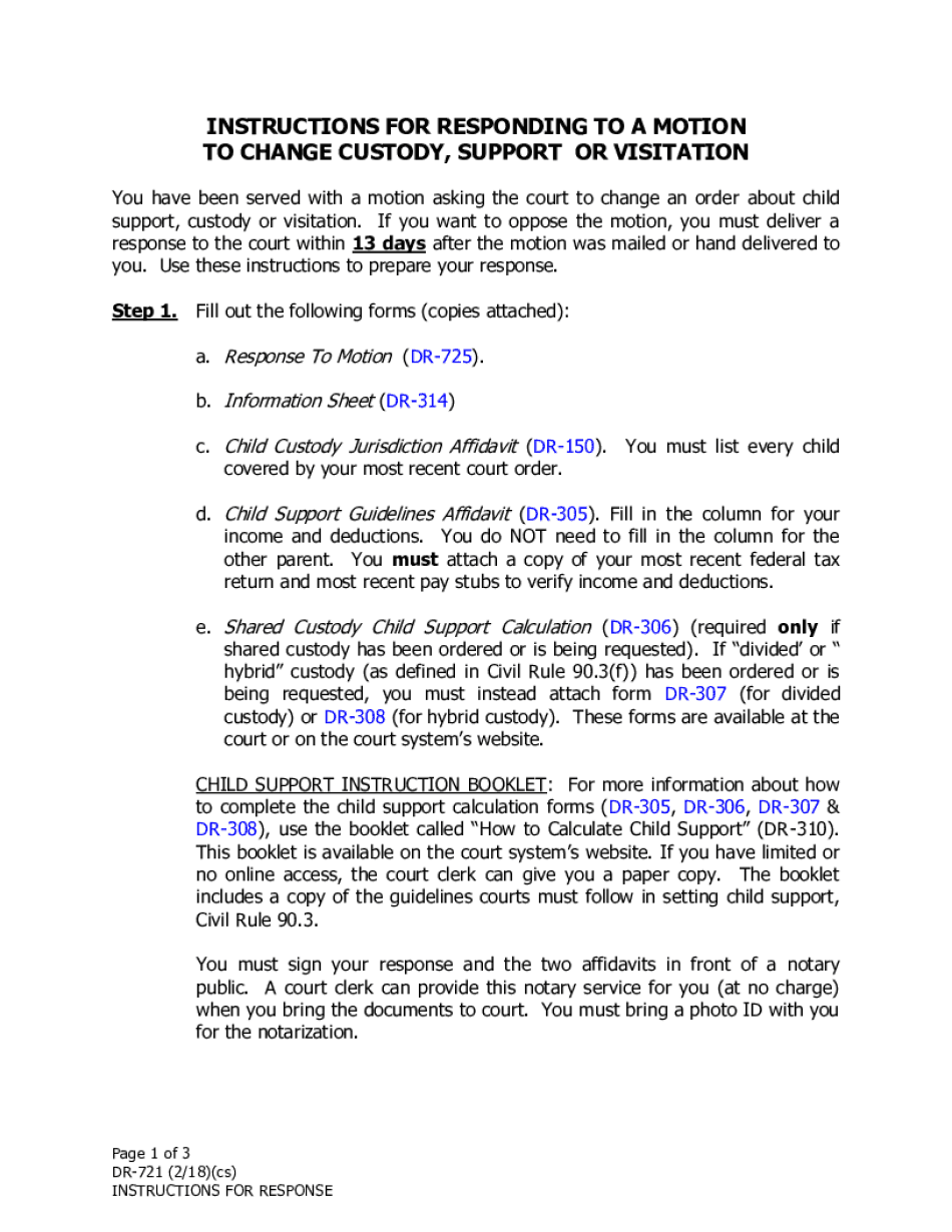  DR 721 Instructions for Response State of Alaska 2018-2024